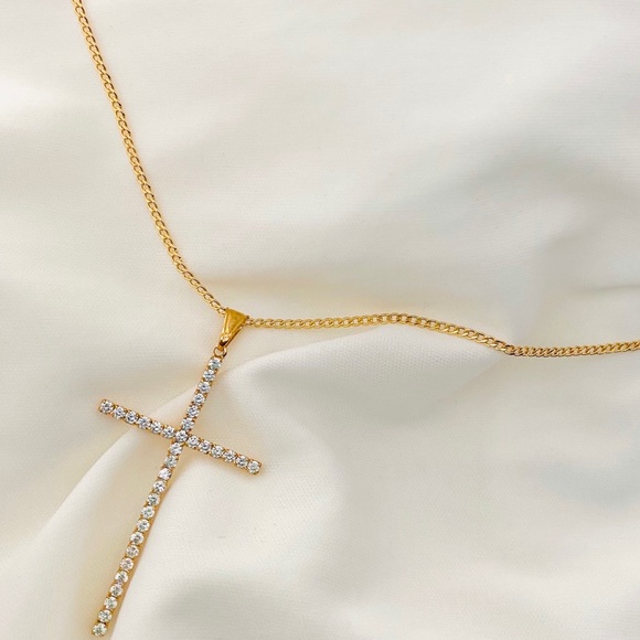 CZ Cross Necklace - Picture 4 of 4